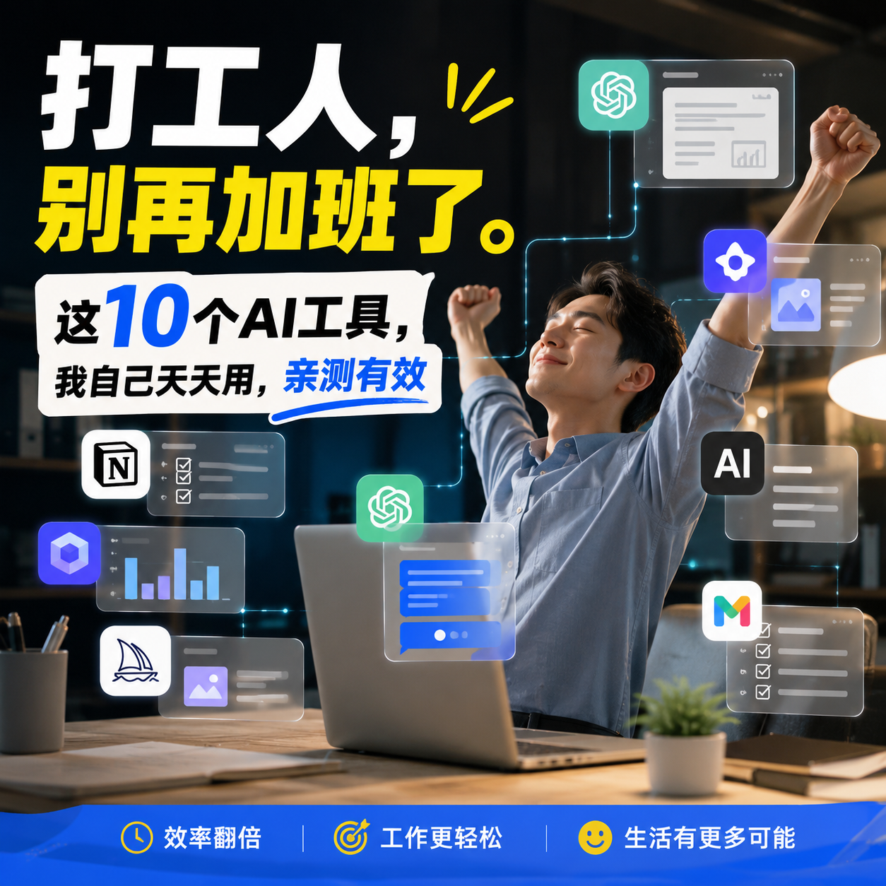 從每天加班到晚上9點，到準時下班：這10個 AI 工具真的改變了我的工作方式－圖片1