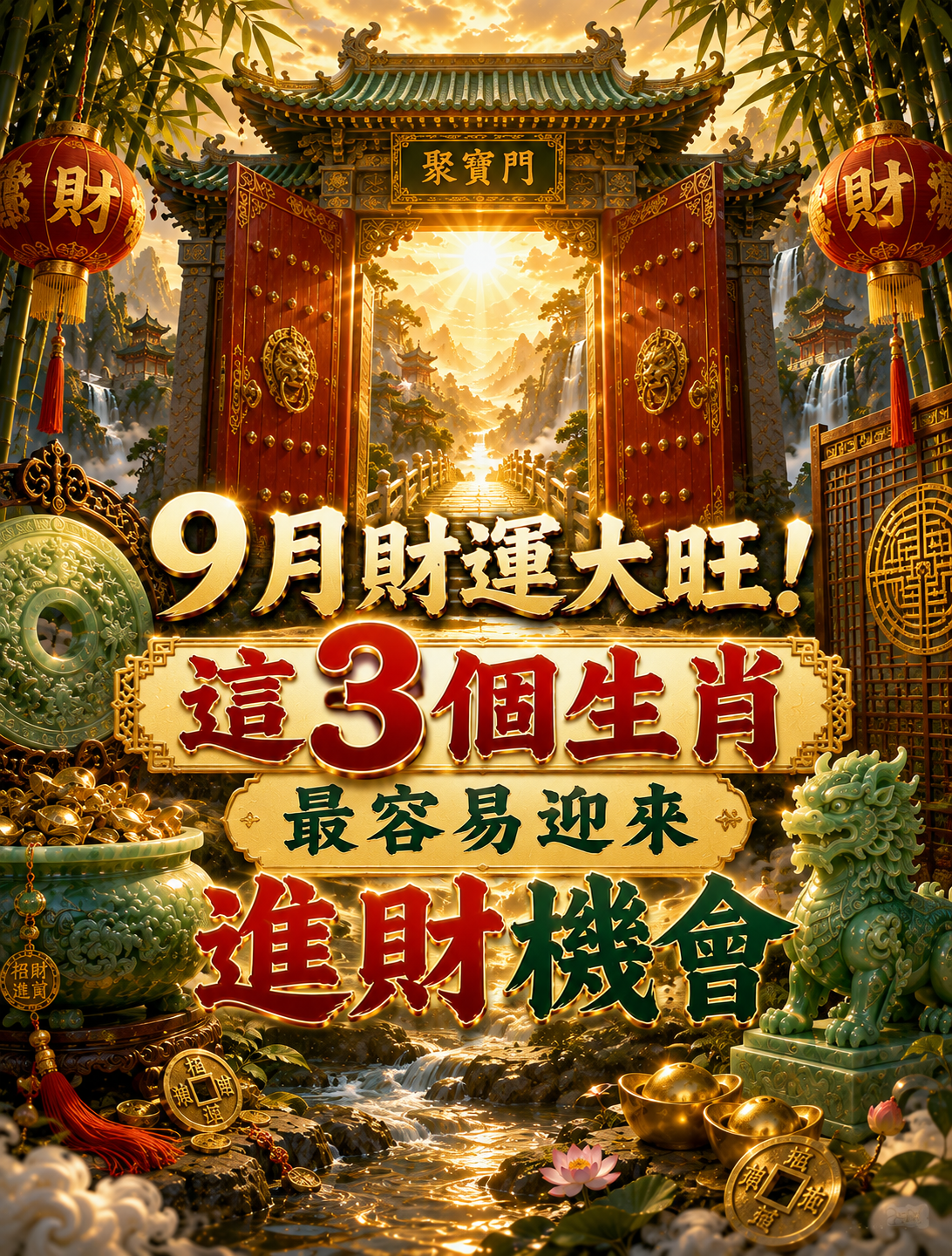 9月財運最旺的3個生肖 2026
